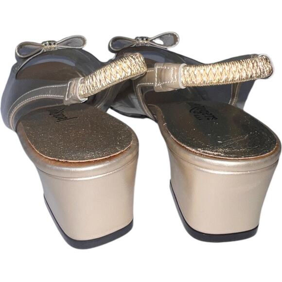 NWB Jack Rogers Leather Rhinestone Slip On Sling Sandal Silver Women's Size 8N - Picture 8 of 15